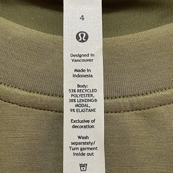 LULULEMON Green "Perfectly Oversized" Cropped Crew Neck Long Sleeve Sweatshirt S - Picture 2 of 6